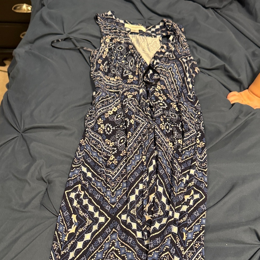 Motherhood Maternity Navy and White Maxi Dress